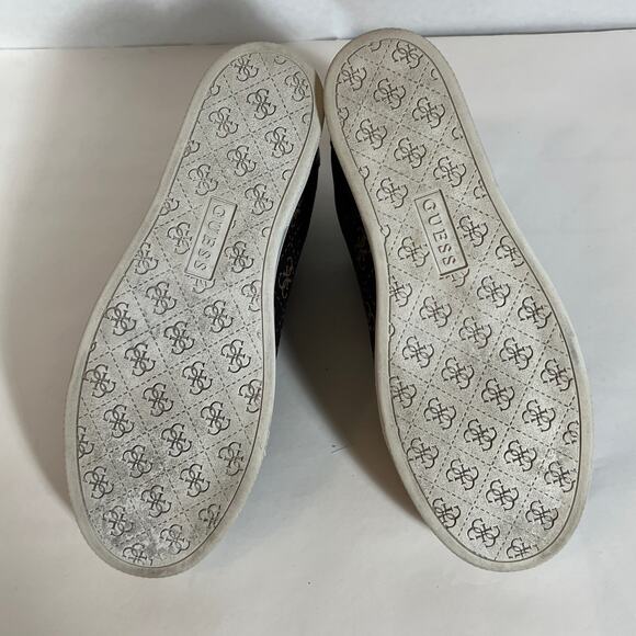 Guess GW Flowurs Wedge Sneakers in Brown and Metallic Gold Multi 8.5M - Picture 9 of 13